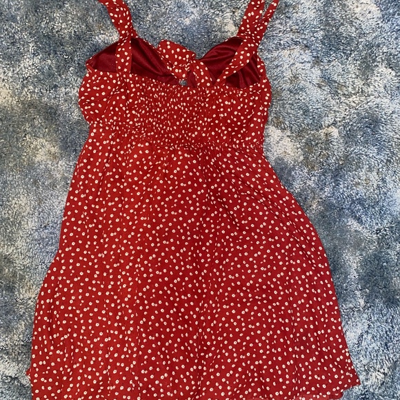 Red Polka dot tie dress - Picture 3 of 4